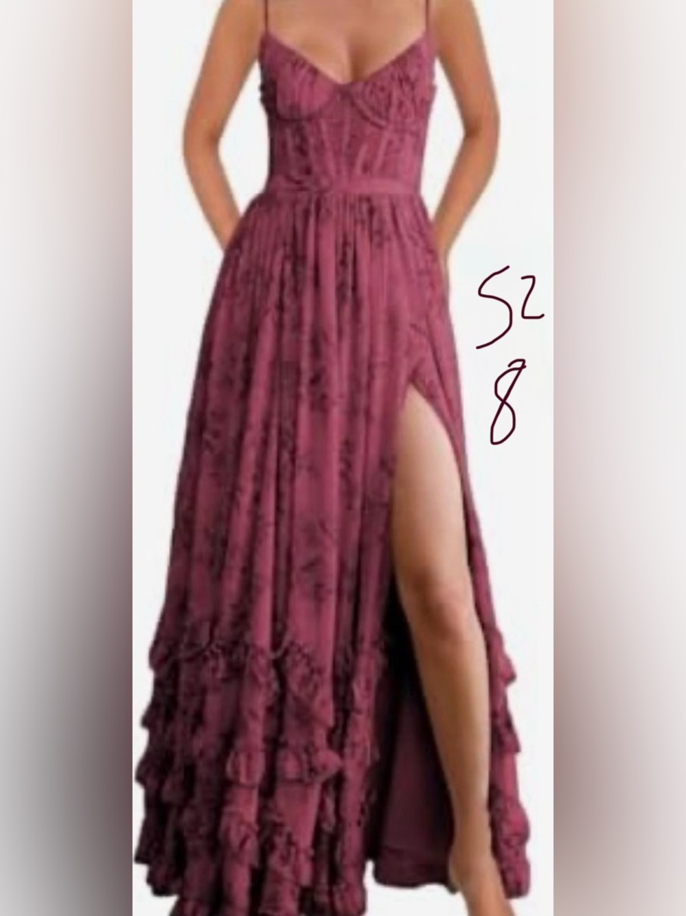 Women's High-Slit Maxi Skirt in Mauve